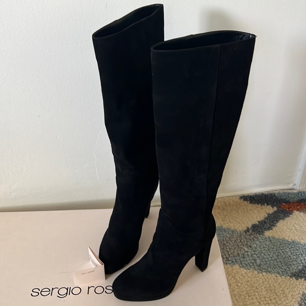 Brand new Sergio Rossi suede black boots